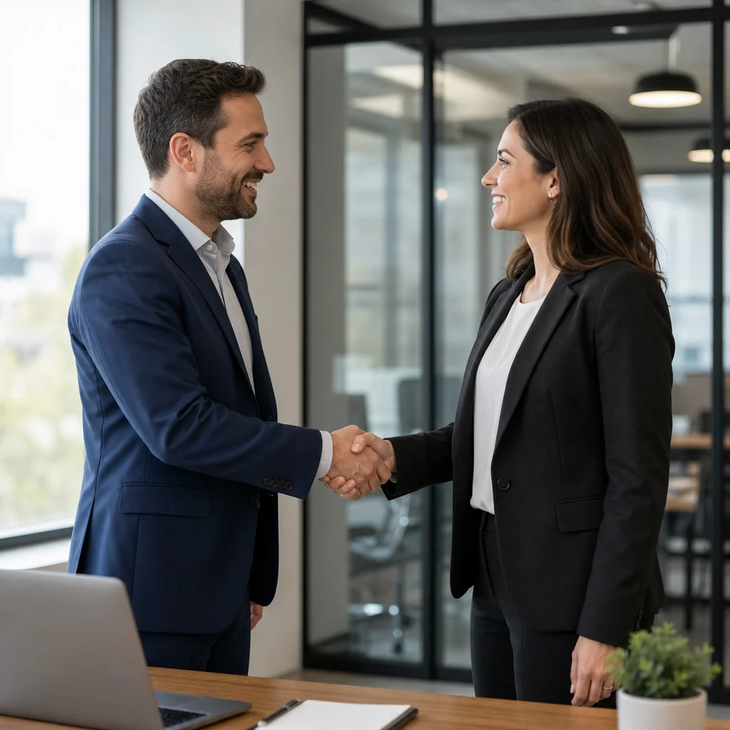 Professional handshake representing strategic partnerships