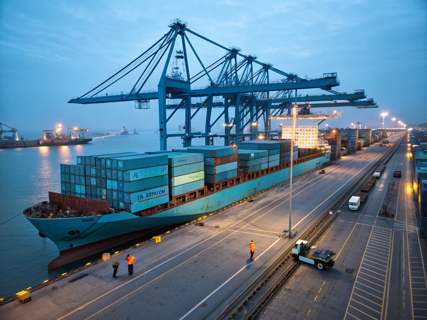 Global trade port representing liquidity and factoring services